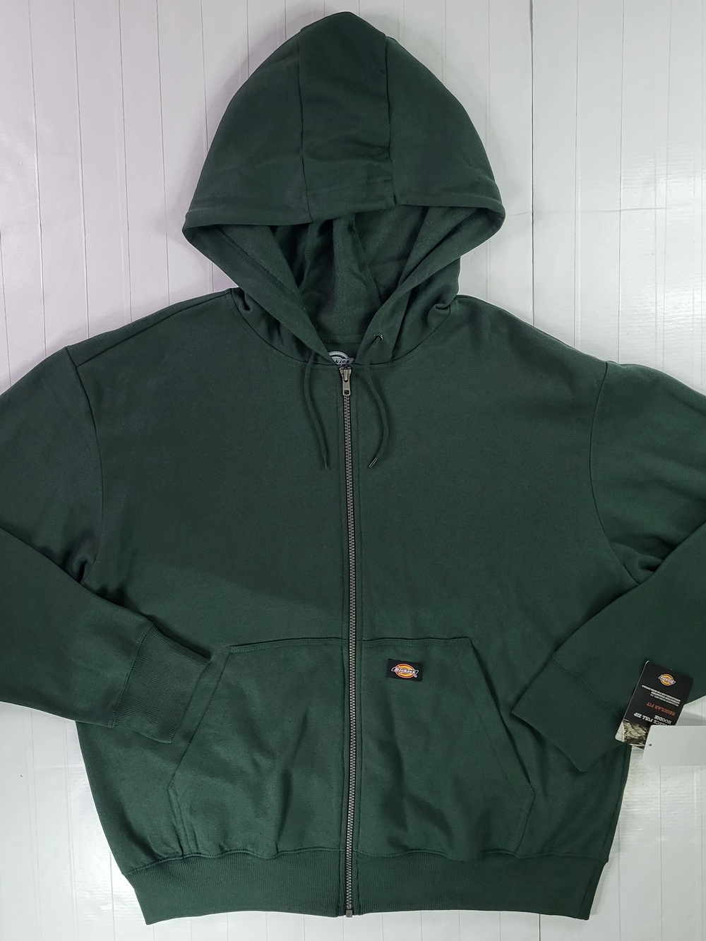 Dickies Men's 2XL Dark Green Full-Zip Hoodie